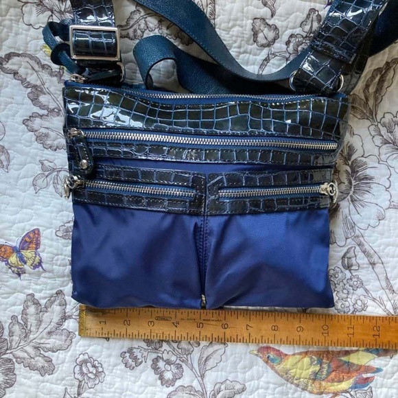 Brighton Navy blue Croc Pattern Bag - Picture 15 of 15